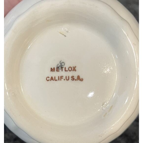 Metlox Poppytrail Vernon Quail Ridge Creamer & Sugar Bowl Set No Lid - Picture 9 of 10